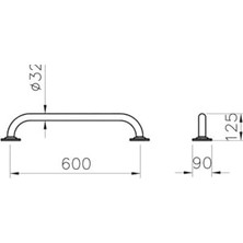 Larskas Vitra Arkitekta A44449 Tutunma Barı, 60 cm