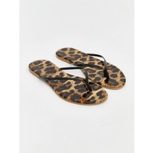 Lc Waikiki Yeni Sezon Leopar Desenli Kadın Parmak Arası Terlik