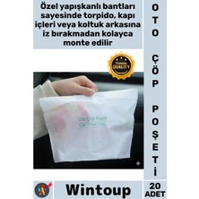 Wintoup #poşet Yapışkanlı Sızdırmaz Hijyenik Özel Konforlu Pratik Su Geçirmez Oto Araba Çöp Poşeti 20 Adet