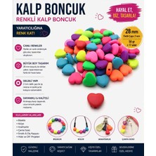 Rita Renkli Kalp Boncuk – 28 mm (50 gr | Yaklaşık 17 Adet)