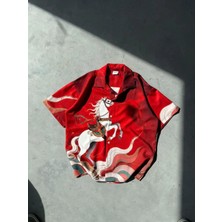 Turko Desenli Dubble Hürrem Kumaş Oversize Gömlek