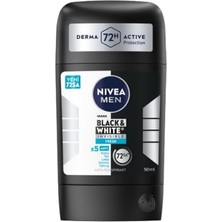 Larskas Nıvea Men Erkek Stick Deodorant Black&white Invisible Fresh 72 Saat Anti-Perspirant Koruma, 50 ml