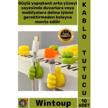 Wintoup #kablotutucu Çok Amaçlı Yapışkanlı Duvar Askısı Düzenleyici Organizer El Şekil Kablo Tutucu 10 Adet