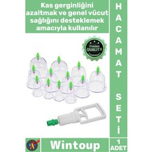 Wintoup #hacamat Profesyonel Vakumlu Pompalı Hijyenik Kaliteli Terapi Malzemesi Medikal 12'li Hacamat Kupası