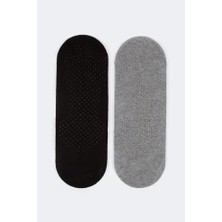 Bony Socks Kadın 2'li Asta Yoga/pilates Çorabı Gri / Siyah