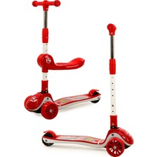 Empressco Katlanabilir Kırmızı Işıklı Scooter, Portatif ve Eğlenceli Ulaşım Aracı