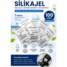 Hobialem 100 Adet 1 gr Silikajel Nem Alıcı Rutubet Giderici Küf Önleyici Silika Jel Paketi