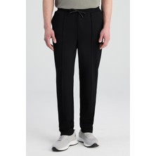 D'S Damat Ds Damat Regular Fit Siyah Düz Eşofman Alt