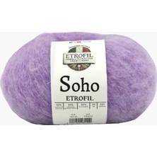 Etrofil Soho Örgü İpi Leylak Moru %55 Super Kid Mohair %23 Organik Merino Yün %22 Polyester 25g 225m (76134)