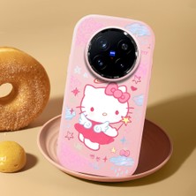 HONTINGA Vivo X200 Pro ile Uyumlu Kılıf Kamera Korumalı Düşüme Önleyici Kamera Koruyucu Pembe Yumuşak Silikon Couple Telefon Kılıfı Kitty Desenli K4-0469