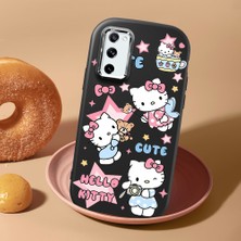 HONTINGA Samsung Galaxy S20 Fe ile Uyumlu Kılıf Kamera Korumalı Düşüme Önleyici Kamera Koruyucu Siyah Yumuşak Silikon Couple Telefon Kılıfı Kitty Desenli K4-0470