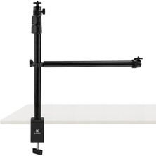 K&f Concept Kamera ve Telefon Masaüstü Montaj Standı, 2 Bölümlü Teleskopik Uzatma Kolu, Ayarlanabilir Masa Standı, Telefon Tutucu, Dslr Kamera, Telefon,  Mikrofon Vb.