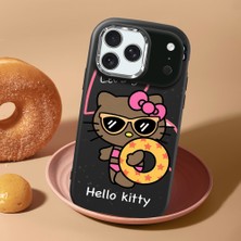 HONTINGA iPhone 17 Pro Max ile Uyumlu Kılıf Kamera Korumalı Düşüme Önleyici Kamera Koruyucu Siyah Yumuşak Silikon Couple Telefon Kılıfı Kitty Desenli K4-0471