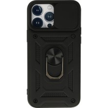 Hayat Store Apple Iphone 13 Pro Max Kılıf Pars Lens Yüzüklü Silikon - Siyah