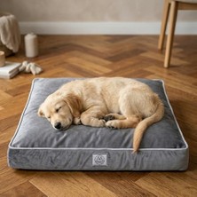 Larskas Silky Paw, Çıkarılabilir Kılıf, Kolay Temizlenebilen, Konforlu, Kaydırmaz Tabanlı, Kedi-Köpek Yatağı (Gri, Small)