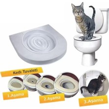 Larskas Özel Üretim Klozet Alıştırma Kapağı Kum Kabı Wc Yavru Yetişkin Kedi Hijyenik Tuvalet Eğitim Seti