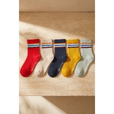 Bony Socks Bebek Şeritli 5'li Paket Soket Çorap Çok Renkli