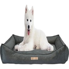 Larskas Kedi Yatağı-Köpek Yatağı-Fermuarlı-Yıkanabilir-Silinebilir-Yerli Üretim (Antrasit Gri, X-Large)