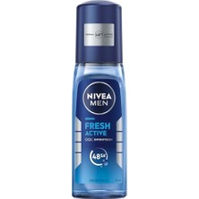 Larskas Nıvea Men Erkek Pump Sprey Deodorant Fresh Active 75ML, Ter ve Ter Kokusuna Karşı 48 Saat Koruma