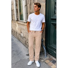 Madmext Kumaş Paraşüt Bej Basic Erkek Pantolon 6513