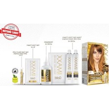 MarkEntegra Maxx Deluxe Gold Serisi 24K Altın Parçacıklı Serum ile 1 Kutu 2 x 50 ml ve Geliştiriciler Saç Boyası (Karamel 8.73)