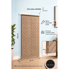 HMC Decor Dekoratif 6 mm Ham MDF Duvar Paneli Model 1 54 x 102 cm Modern Tasarım Üst Çıtası Dahil