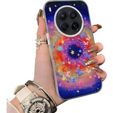 HONTINGA Tecno Camon 40 Premier 5g ile Uyumlu Kılıf Silikon Kenar Sert Arka Kamera Koruyucu Basitlik Anti Düşme Kamera Korumalı Yıldız Desen Couple Telefon Kılıfı Kadın ve Erkek Için Uygundur K1-1525