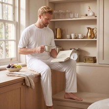 Othello Cooling Jersey Erkek Pijama Takımı - M/l - Beyaz