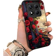 HONTINGA Xiaomi Redmi Note 14 Pro ile Uyumlu Kılıf Silikon Kenar Sert Arka Kamera Koruyucu Basitlik Anti Düşme Kamera Korumalı Çiçekli Desen Couple Telefon Kılıfı Kadın ve Erkek Için Uygundur K1-1526