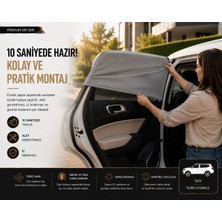 Rose Light Ford Custom 2012-2017  Model Uyumlu Güneşlik, 2'li Yan Cam Güneşlik Perde ( Lastikli )(Suv-Gri)