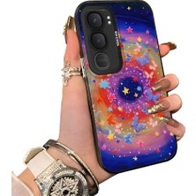 HONTINGA Vivo Y31 5g ile Uyumlu Kılıf Silikon Kenar Sert Arka Kamera Koruyucu Basitlik Anti Düşme Kamera Korumalı Yıldız Desen Couple Telefon Kılıfı Kadın ve Erkek Için Uygundur K1-1525