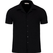 Hatemoğlu Siyah Regular Fit Apaş Yaka Gömlek