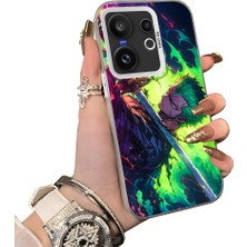 HONTINGA Vivo X200 Fe ile Uyumlu Kılıf Silikon Kenar Sert Arka Kamera Koruyucu Basitlik Anti Düşme Kamera Korumalı Anime Desen Couple Telefon Kılıfı Kadın ve Erkek Için Uygundur K1-1527