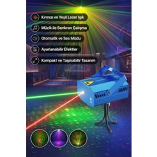Empressco Kırmızı Yeşil Lazer Sahne Işığı, Müzik Senkronlu Dj Parti Efekti
