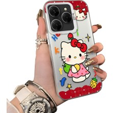 HONTINGA Tecno Spark 20 Pro ile Uyumlu Kılıf Silikon Kenar Sert Arka Kamera Koruyucu Basitlik Anti Düşme Kamera Korumalı Kitty Desen Couple Telefon Kılıfı Kadın ve Erkek Için Uygundur K1-1602