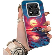 HONTINGA Xiaomi Redmi Note 14 Pro ile Uyumlu Kılıf Silikon Kenar Sert Arka Kamera Koruyucu Basitlik Anti Düşme Kamera Korumalı Spor Araba Desen Couple Telefon Kılıfı Kadın ve Erkek Için Uygundur K1-1532