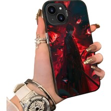 HONTINGA iPhone 15 Plus ile Uyumlu Kılıf Silikon Kenar Sert Arka Kamera Koruyucu Basitlik Anti Düşme Kamera Korumalı Anime Desen Couple Telefon Kılıfı Kadın ve Erkek Için Uygundur K1-1531