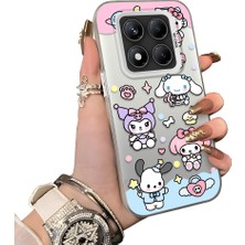 HONTINGA Xiaomi Redmi Note 14 Pro ile Uyumlu Kılıf Silikon Kenar Sert Arka Kamera Koruyucu Basitlik Anti Düşme Kamera Korumalı Karikatür Desen Couple Telefon Kılıfı Kadın ve Erkek Için Uygundur K1-1603