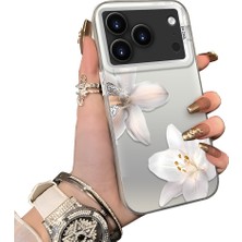 HONTINGA iPhone 17 Pro Max ile Uyumlu Kılıf Silikon Kenar Sert Arka Kamera Koruyucu Basitlik Anti Düşme Kamera Korumalı Çiçekli Desen Couple Telefon Kılıfı Kadın ve Erkek Için Uygundur K1-1533