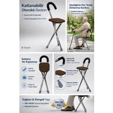 Eylux Shop 3 Ayaklı Ithal Alüminyum Oturaklı Baston Sandalye Namaz ve Camii Baston Sandalyesi Katlanabilir