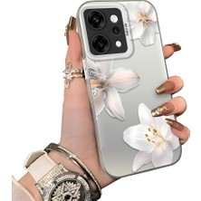 HONTINGA Oppo Reno 14 Pro 5g ile Uyumlu Kılıf Silikon Kenar Sert Arka Kamera Koruyucu Basitlik Anti Düşme Kamera Korumalı Çiçekli Desen Couple Telefon Kılıfı Kadın ve Erkek Için Uygundur K1-1533