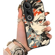HONTINGA Vivo V50 Lite ile Uyumlu Kılıf Silikon Kenar Sert Arka Kamera Koruyucu Basitlik Anti Düşme Kamera Korumalı Anime Desen Couple Telefon Kılıfı Kadın ve Erkek Için Uygundur K1-1528