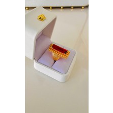 Zümra Store Baget Dikdörgen Altın Kaplama Yüzük