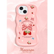 HONTINGA iPhone 15 Plus Uyumlu Kılıf Düşüme Önleyici Basitlik Anti Düşme Kamera Koruyucu Basit Pembe Yumuşak Silikon Couple Telefon Kılıfı Fiyonk Desen K9-0277