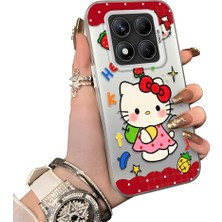 HONTINGA Xiaomi Redmi Note 14 Pro ile Uyumlu Kılıf Silikon Kenar Sert Arka Kamera Koruyucu Basitlik Anti Düşme Kamera Korumalı Kitty Desen Couple Telefon Kılıfı Kadın ve Erkek Için Uygundur K1-1602