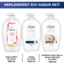 Dove Sugar Cookie Sıvı Sabun 450 ml + Hindistan Cevizi Yağı 450 Ml+Nemlendirici Sıvı Sabun Caring 450 ml