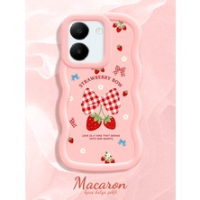 HONTINGA Vivo Y27S Uyumlu Kılıf Düşüme Önleyici Basitlik Anti Düşme Kamera Koruyucu Basit Pembe Yumuşak Silikon Couple Telefon Kılıfı Fiyonk Desen K9-0277