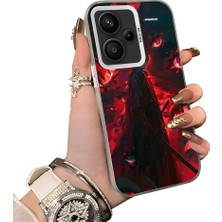 HONTINGA Xiaomi Redmi Note 13 Pro Plus 5g ile Uyumlu Kılıf Silikon Kenar Sert Arka Kamera Koruyucu Basitlik Anti Düşme Kamera Korumalı Anime Desen Couple Telefon Kılıfı Kadın ve Erkek Için Uygundur K1-1531