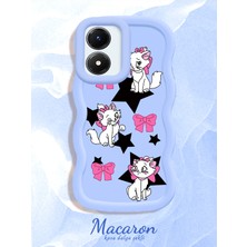 HONTINGA Vivo Y02S Uyumlu Kılıf Düşüme Önleyici Basitlik Anti Düşme Kamera Koruyucu Basit Mavi Yumuşak Silikon Couple Telefon Kılıfı Kedi Desen K9-0276