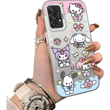 HONTINGA Samsung Galaxy A52S 5g ile Uyumlu Kılıf Silikon Kenar Sert Arka Kamera Koruyucu Basitlik Anti Düşme Kamera Korumalı Karikatür Desen Couple Telefon Kılıfı Kadın ve Erkek Için Uygundur K1-1603